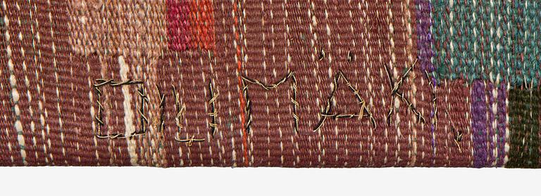 Oili Mäki, a tapestry, signed Oili Mäki.