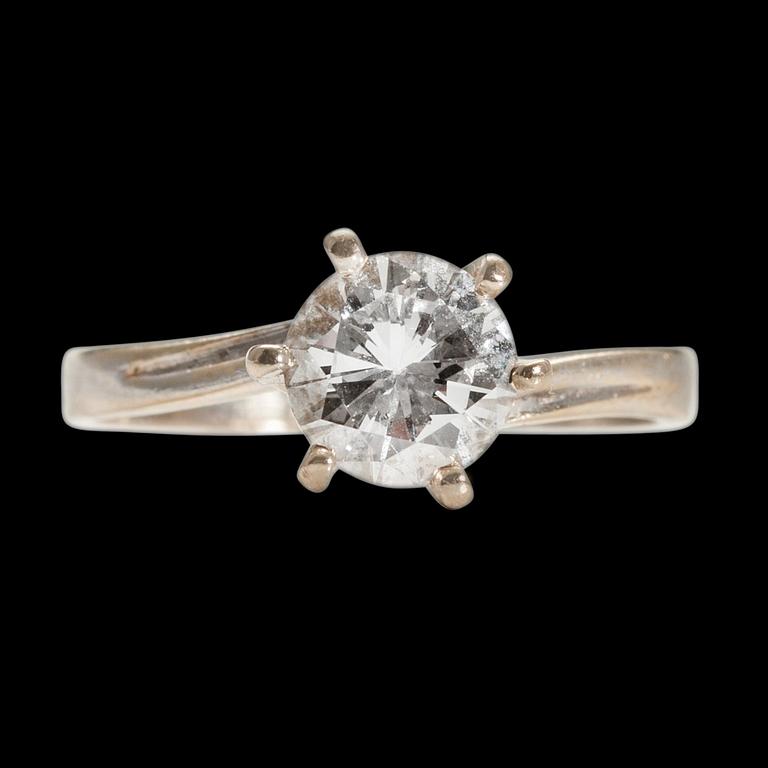 RING, 14K vitguld, briljantslipad diamant 1,06 ct, H/SI2. Storlek 17-. Vikt 2,5 g.