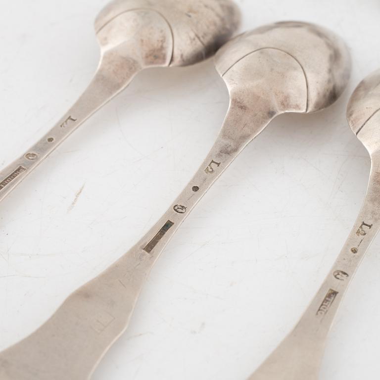 Fifteen Swedish Silver Tablespoons, 18th-19th Century.