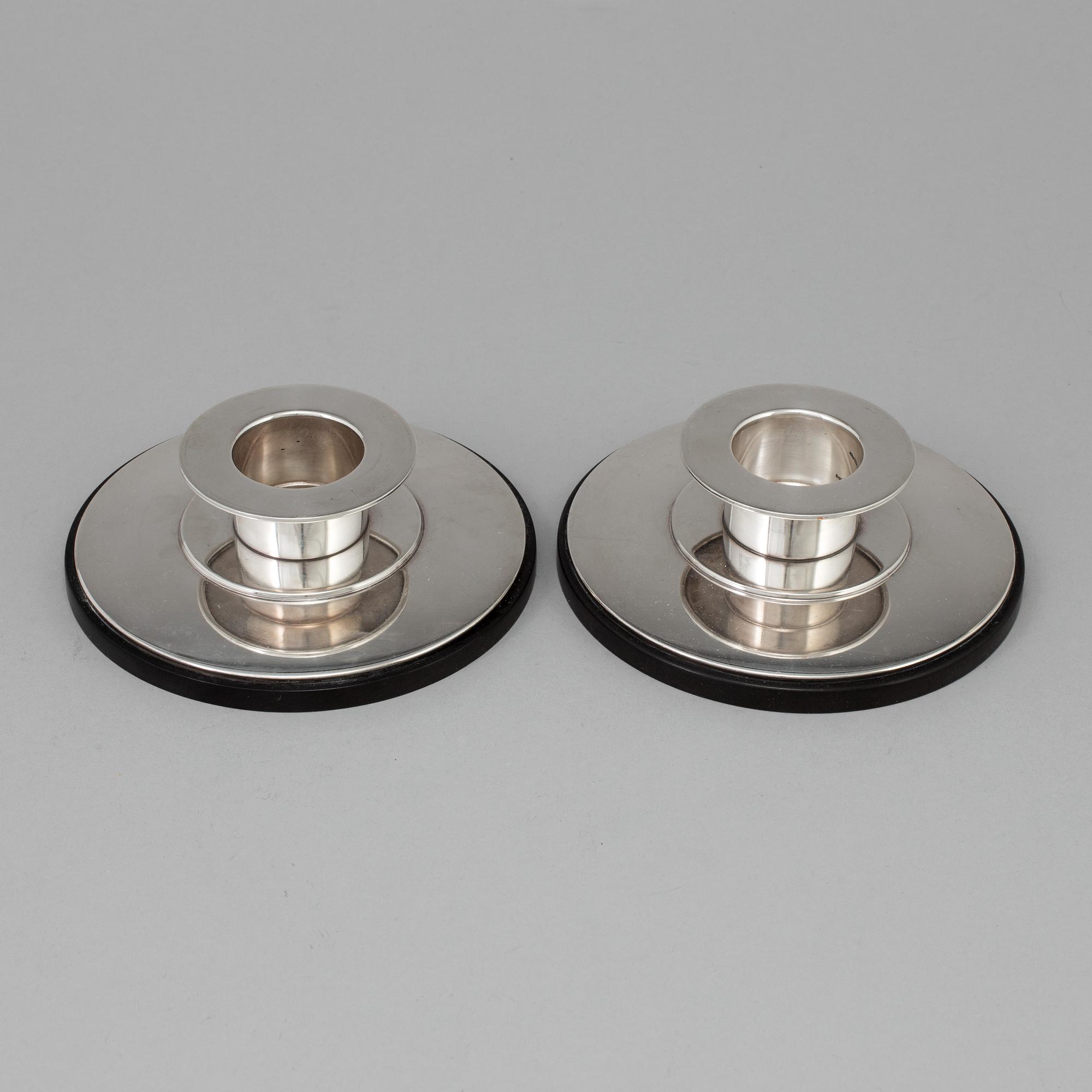 A pair of Danish EPNS ATLA candlesticks.