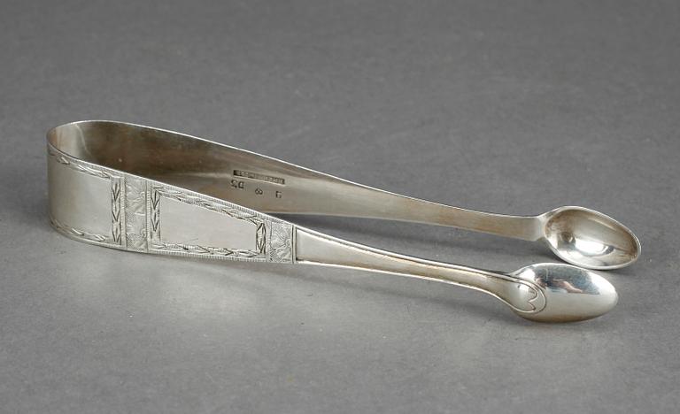 SOCKERTÅNG, silver, Johan Petter Ernander, Uppsala 1810. 39 gram.