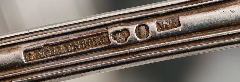 BESTICK, 9 delar, silver, 1800-/1900-tal. Vikt ca 620 gram.