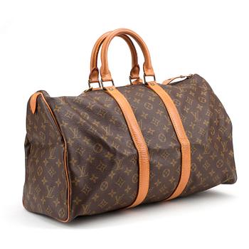 LOUIS VUITTON, a monogram canvas weekend bag, "Keepall 45".