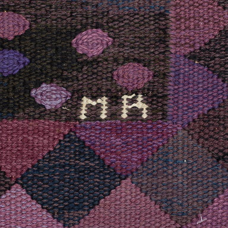 Marianne Richter, a carpet, "Granen violett", tapestry weave, 223 x 152 cm, signed AB MMF MR.