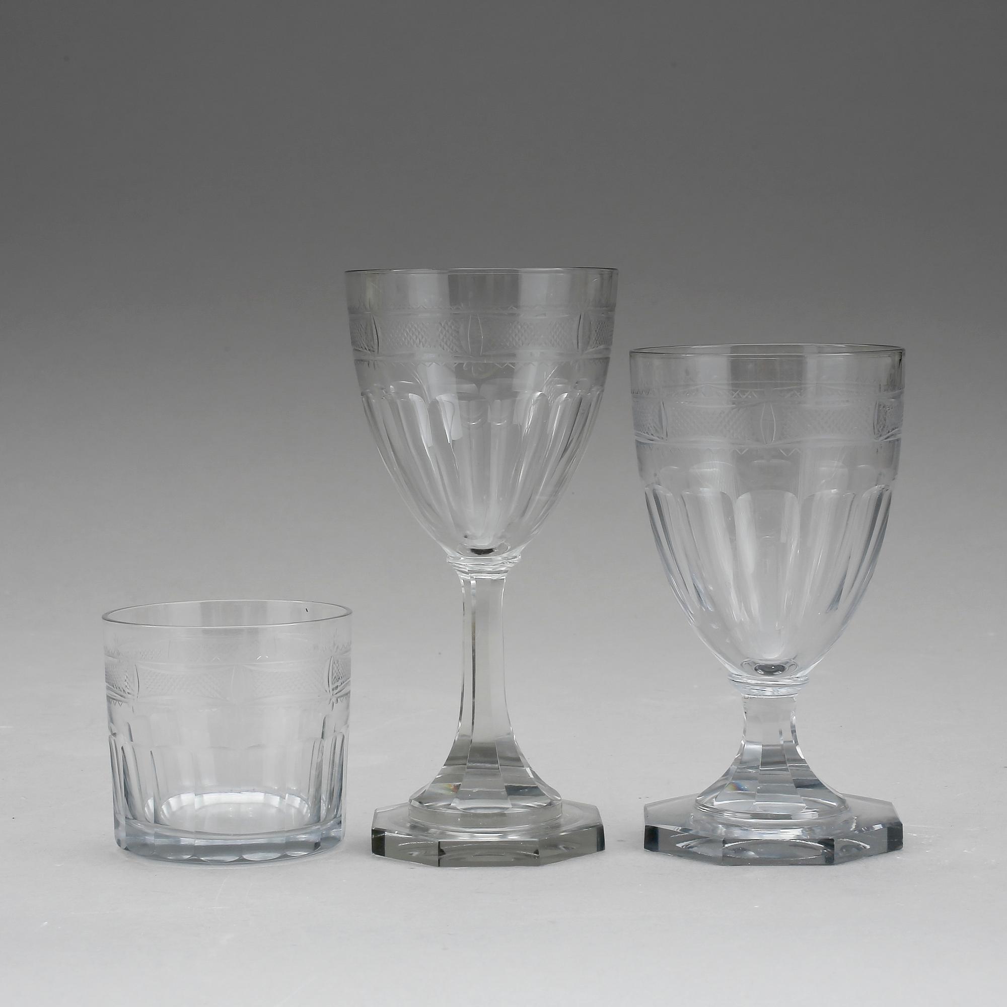 GLASSERVIS, 30 delar, Hörningsholm, Gerda strömberg, Strömbergshyttan.