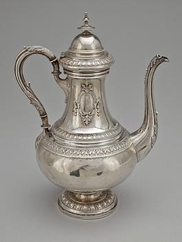 KAFFEKANNA, silver, nyrenässans, GAB, Stockholm 1889. Vikt 572 gr.