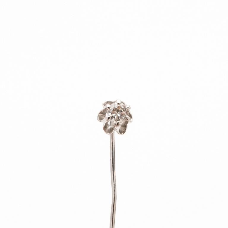 Brooch, 14K white gold with diamond, Axel Svensson, Malmö, 1989.