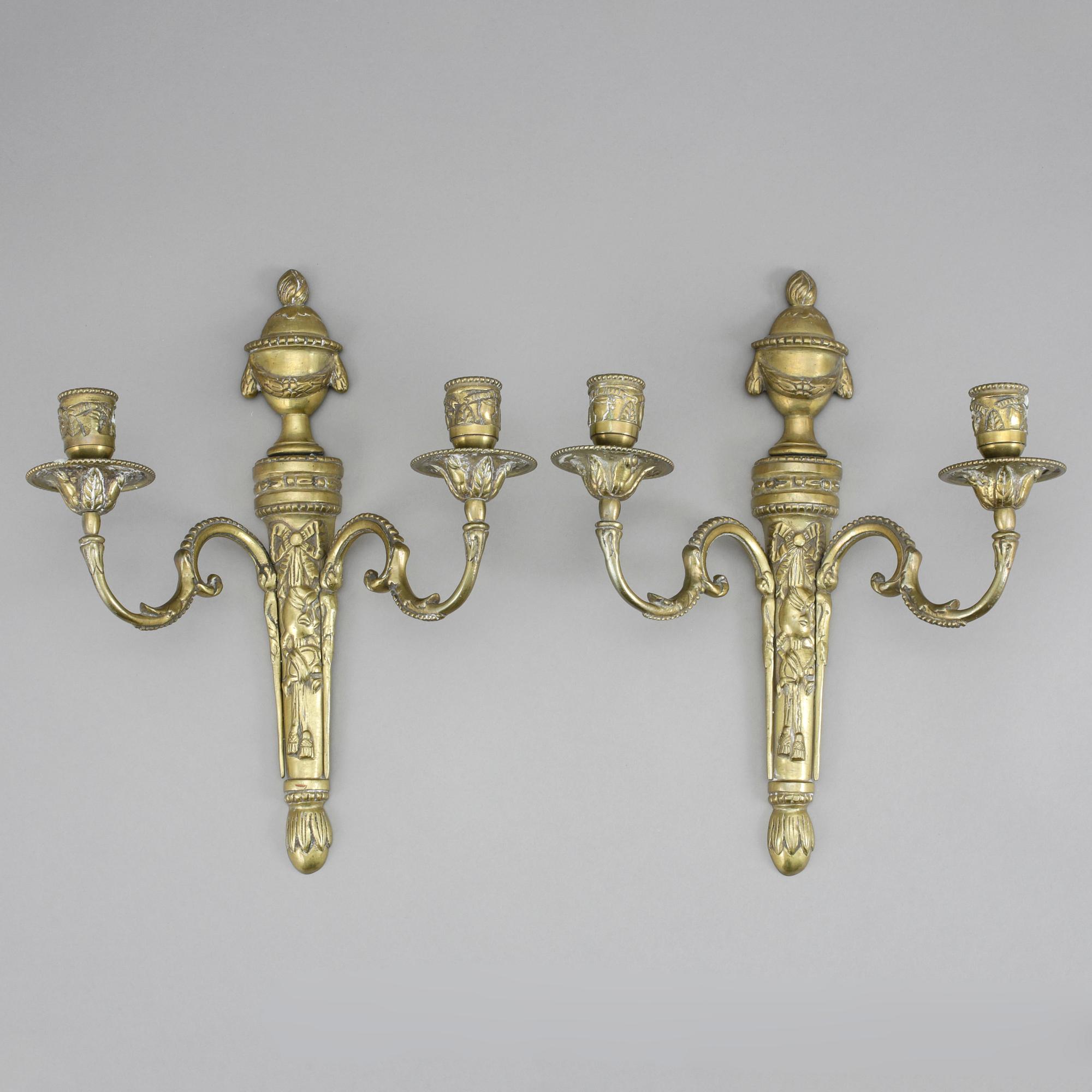 APPLIQUER, ett par, empirestil, 18/1900-tal.