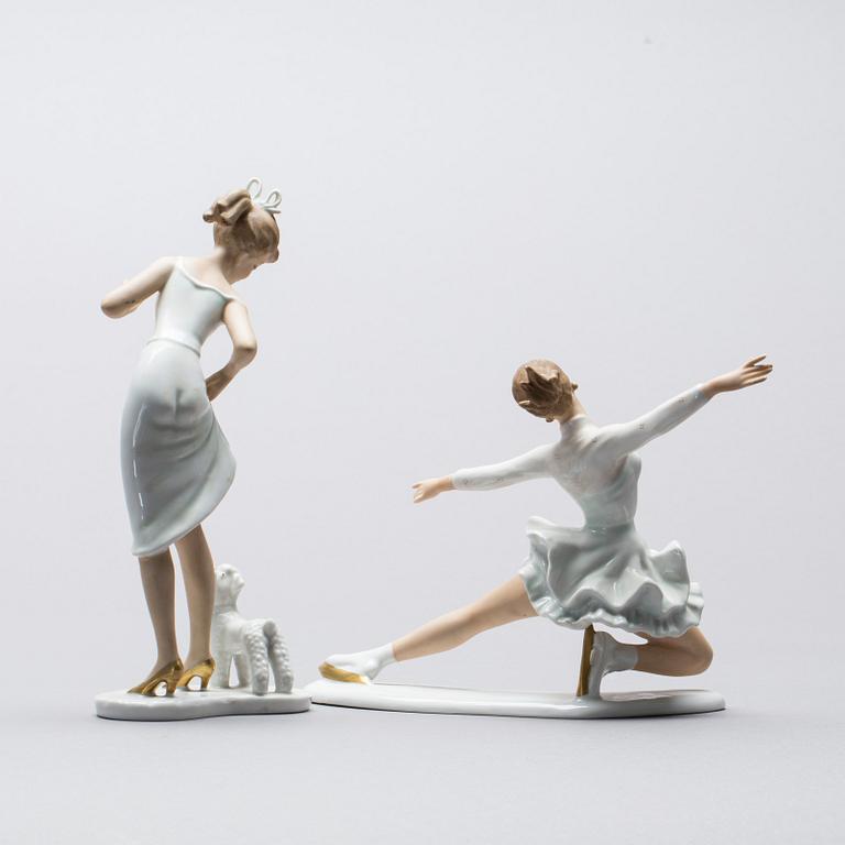 FIGURINER, 2 st, porslin, Schaubach kunst, Tyskland, 1900-tal.