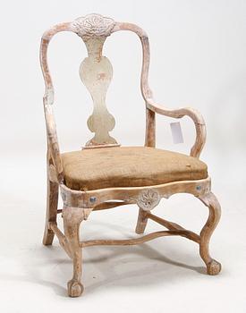 KARMSTOL, senbarock, västra Sverige, 1700-talets mitt.