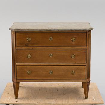 A late Gustavian style commode, late 19th century.