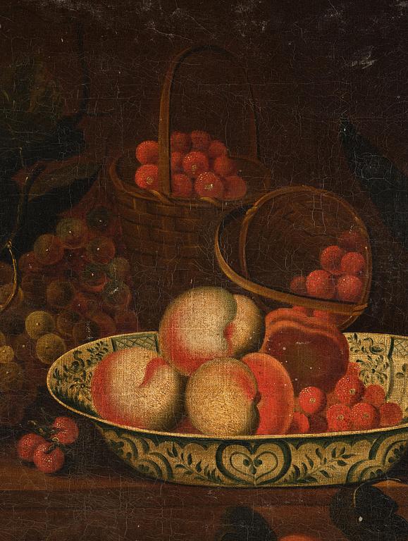 Coenraet (Conrad) Roepel, Still life with fruits, plate, and a pitcher.