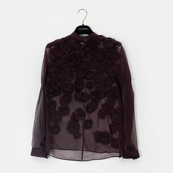 Valentino, a silk blouse, size 4.