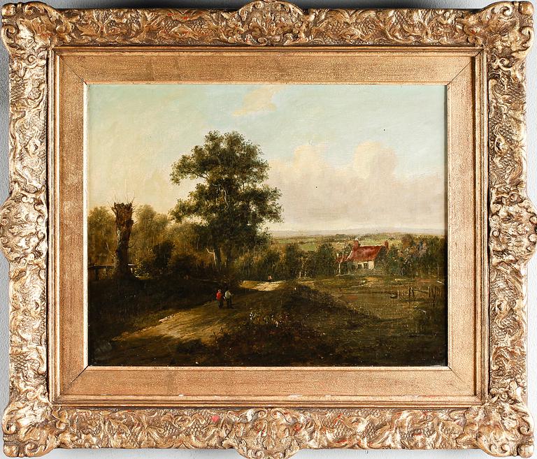 ENGELSK SKOLA, olja på duk, signerad P Nasmith och daterad 1828.