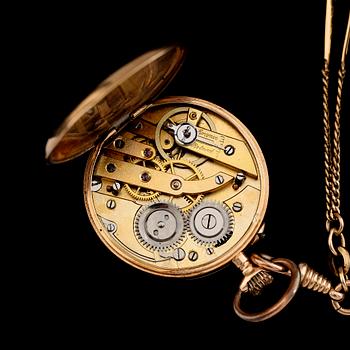 FICKUR, 14K guld, kedja av doublé, 1900-talets första hälft.