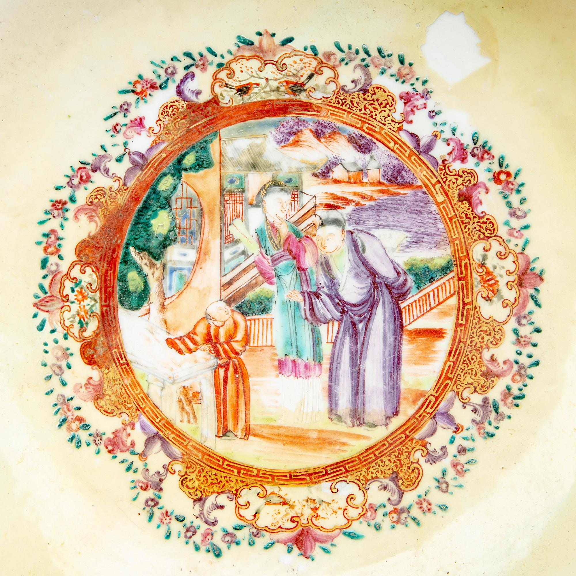 Bålskål, kompaniporslin. Qingdynastin, Qianlong (1736-95).