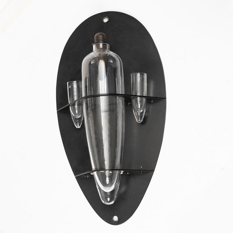 Matz Borgström, & Jhoan Camitz, vodka shelf with a decanter and two glasses, executed in 1991 in fewer than 10 examples.