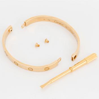 A Cartier 'LOVE' bracelet in 18K gold.
