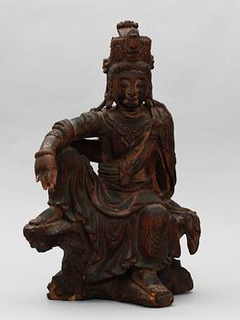 GUANYIN, trä. Kina, 1800-tal.