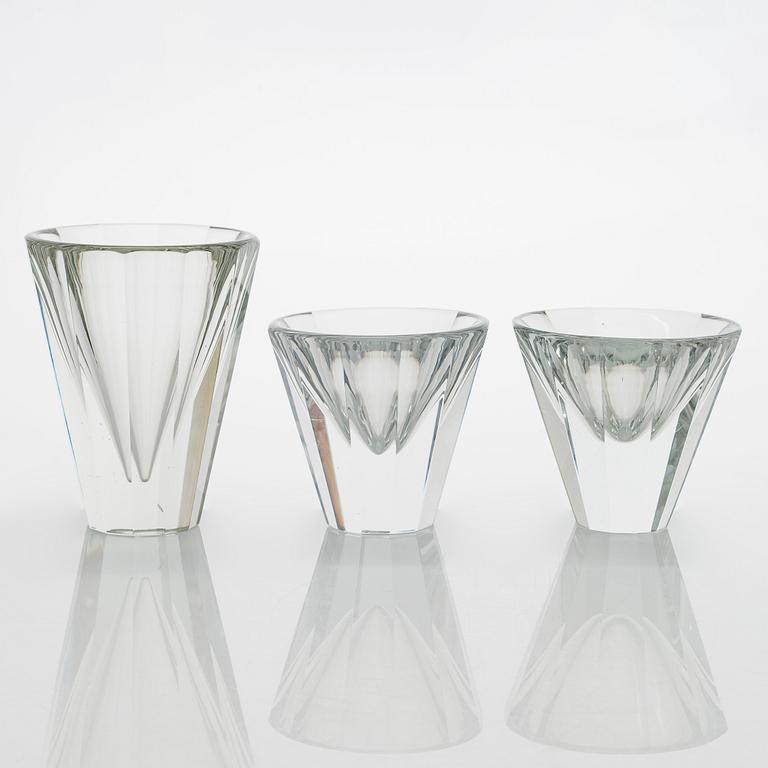 Tapio Wirkkala, maljakoita, 3 kpl, 3554, signeerattu Tapio Wirkkala Iittala.