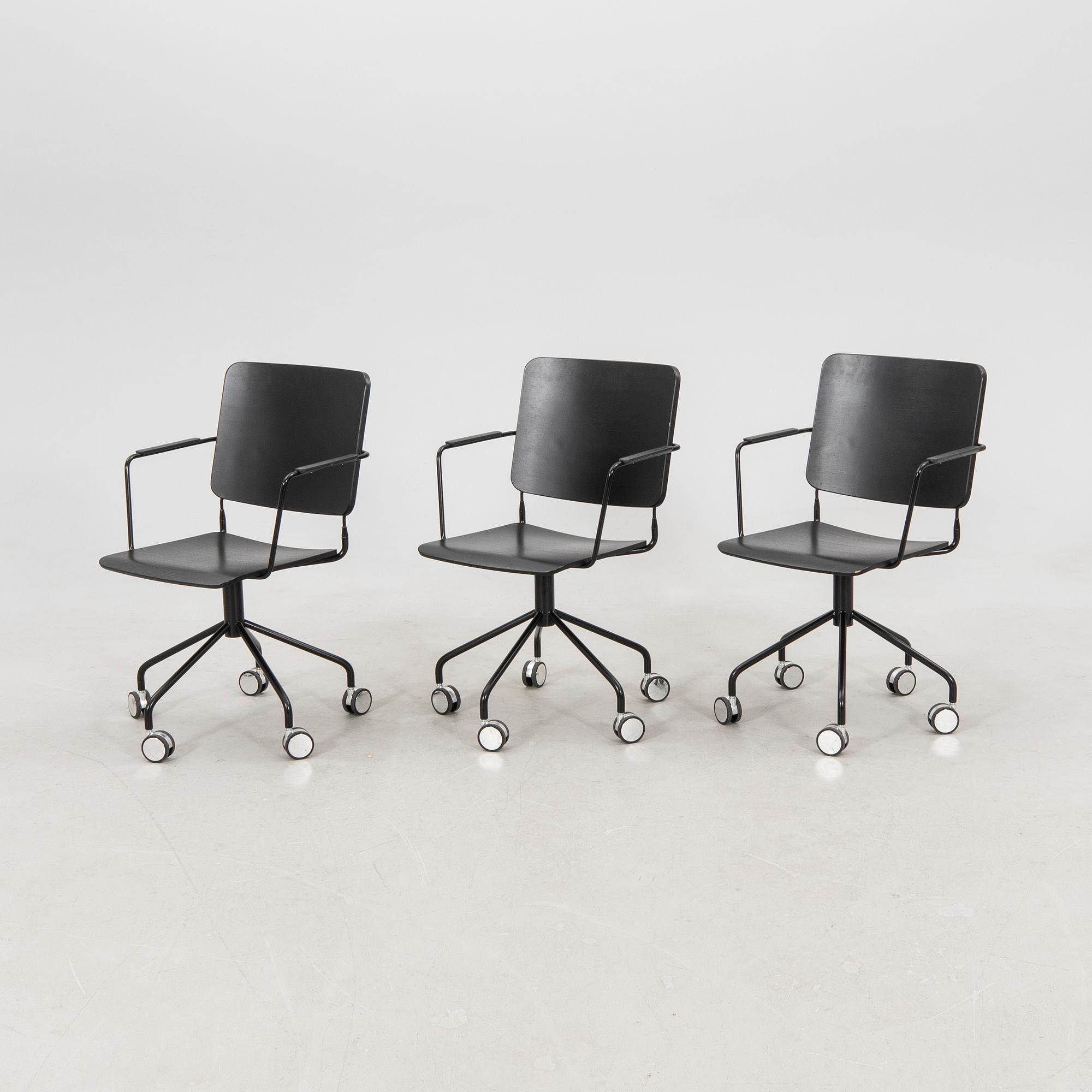 Karmstolar 6 st "Feather swivel" Edsbyn samtida.