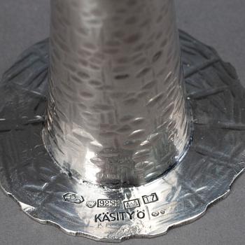 SNAPSGLAS, ett par, silver, en signerad KA, Tavastehus, 1972.