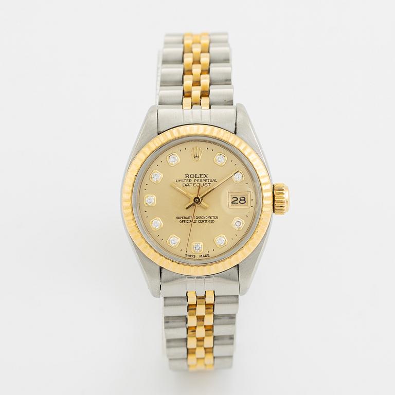 Rolex, Oyster Perpetual, Datejust, "Diamond Dial", armbandsur, 26 mm.