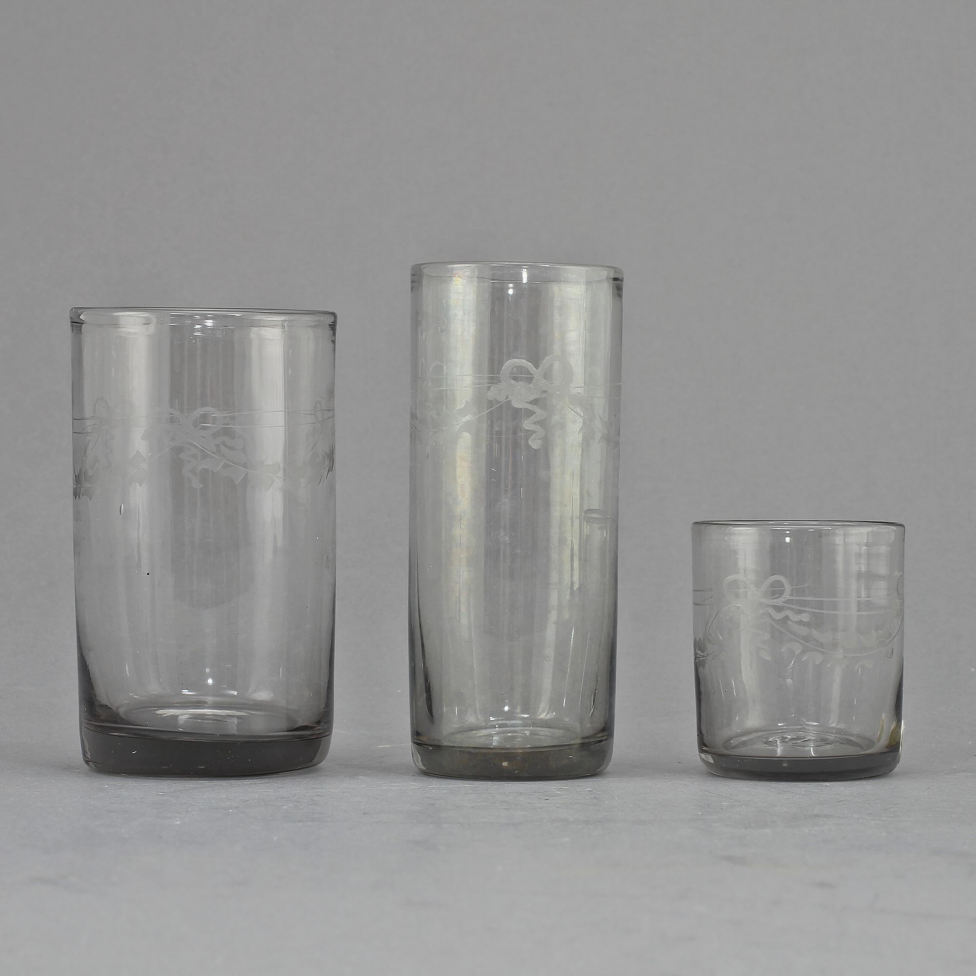 GLASSERVISDELAR, 24 st, "Antik", Reijmyre, 1900-talets andra hälft.