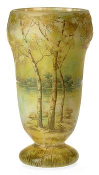 642. A Daum Art Nouveau cameo glass vase, Nancy, France.