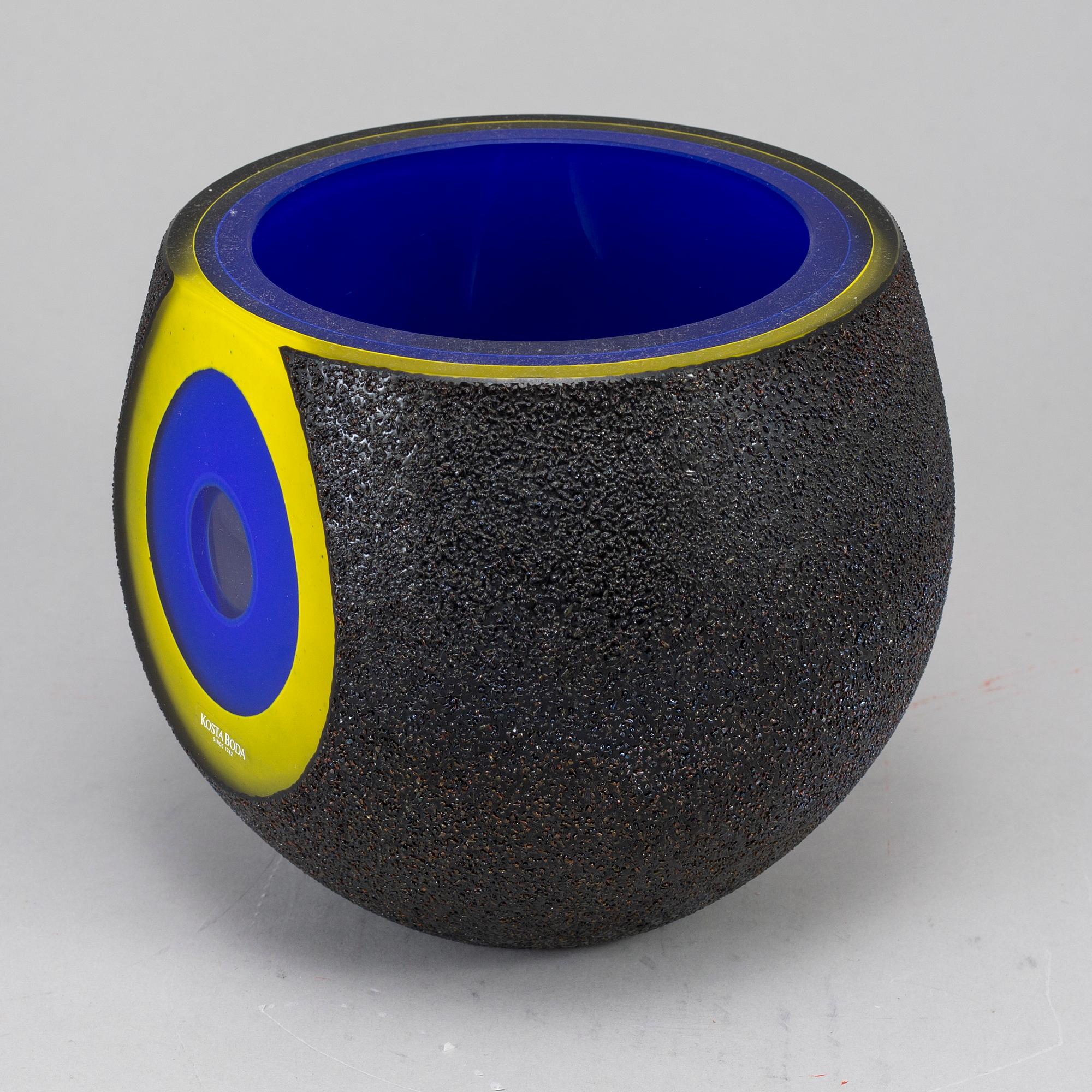 MONICA BACKSTRÖM, glass vase, Kosta Boda, signed.