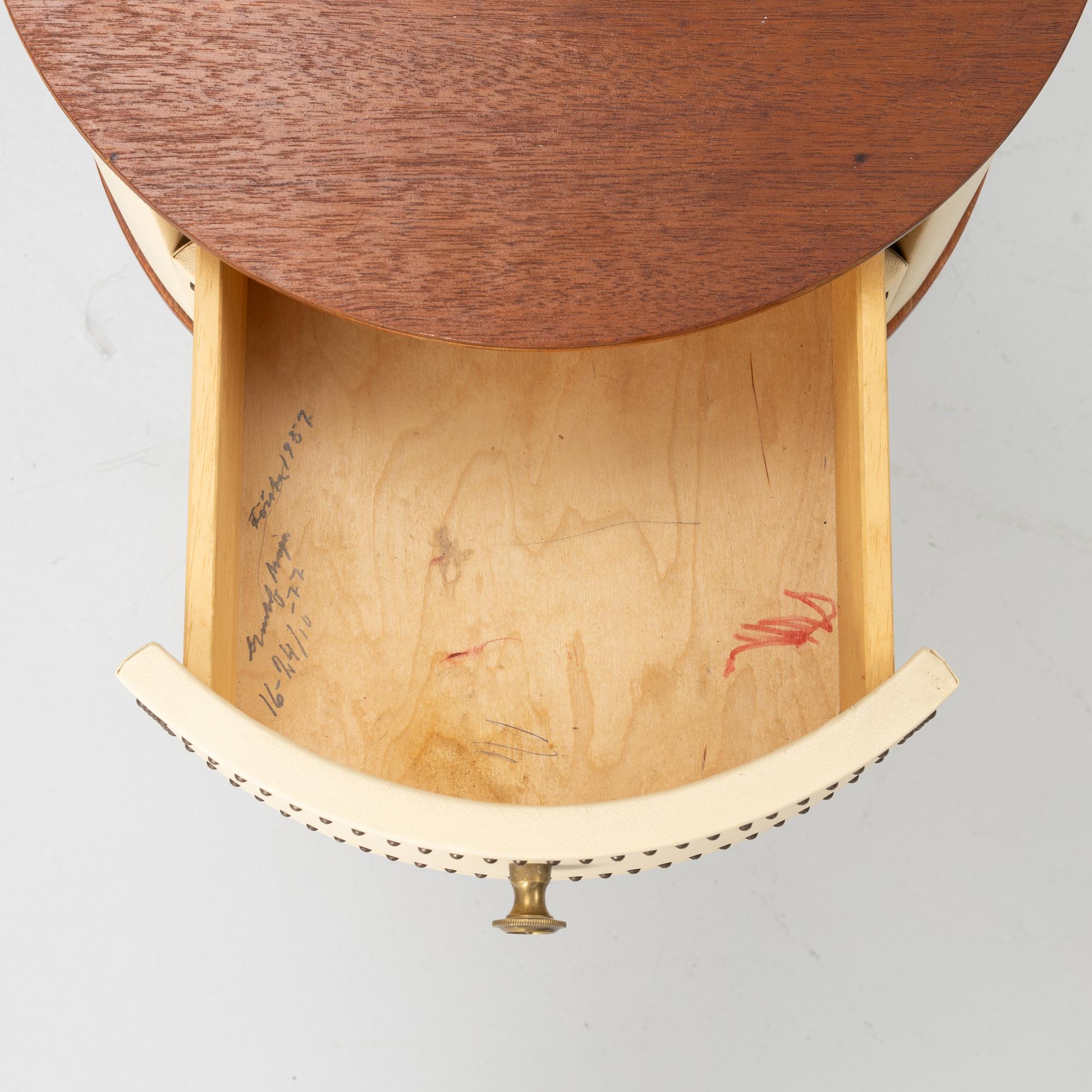 Bedside tables, a pair, Halvdan Pettersson’s furniture factory, Tibro, mid-20th century.
