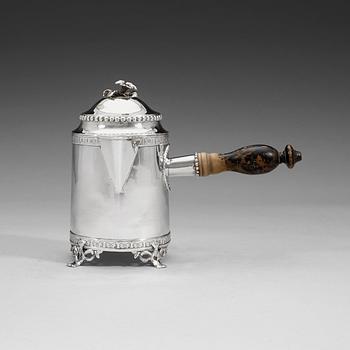 416. A Swedish 18th century silver milk-jug, marks of Stephan Halling, Örebro 1788.