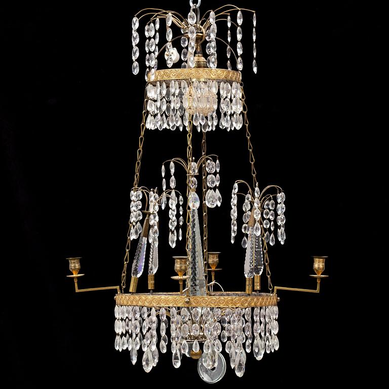 A gustavian style chandelier, circa 1900.