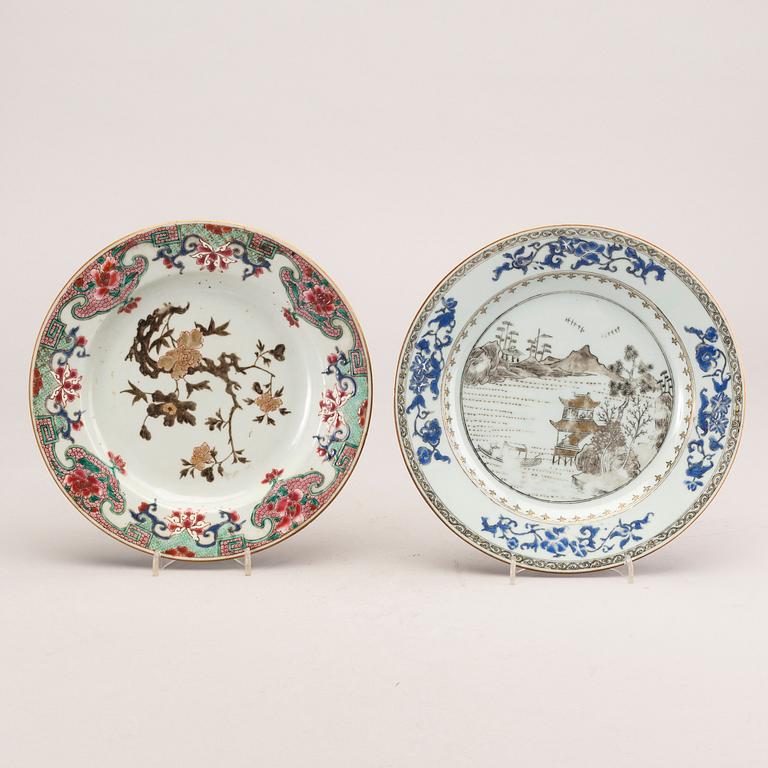 A set four different Chinese porcelain plates.