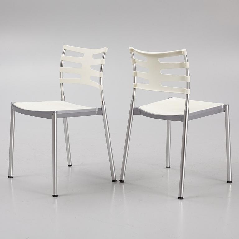 Kasper Salto, six "Ice" chairs, Fritz Hansen, Denmark.