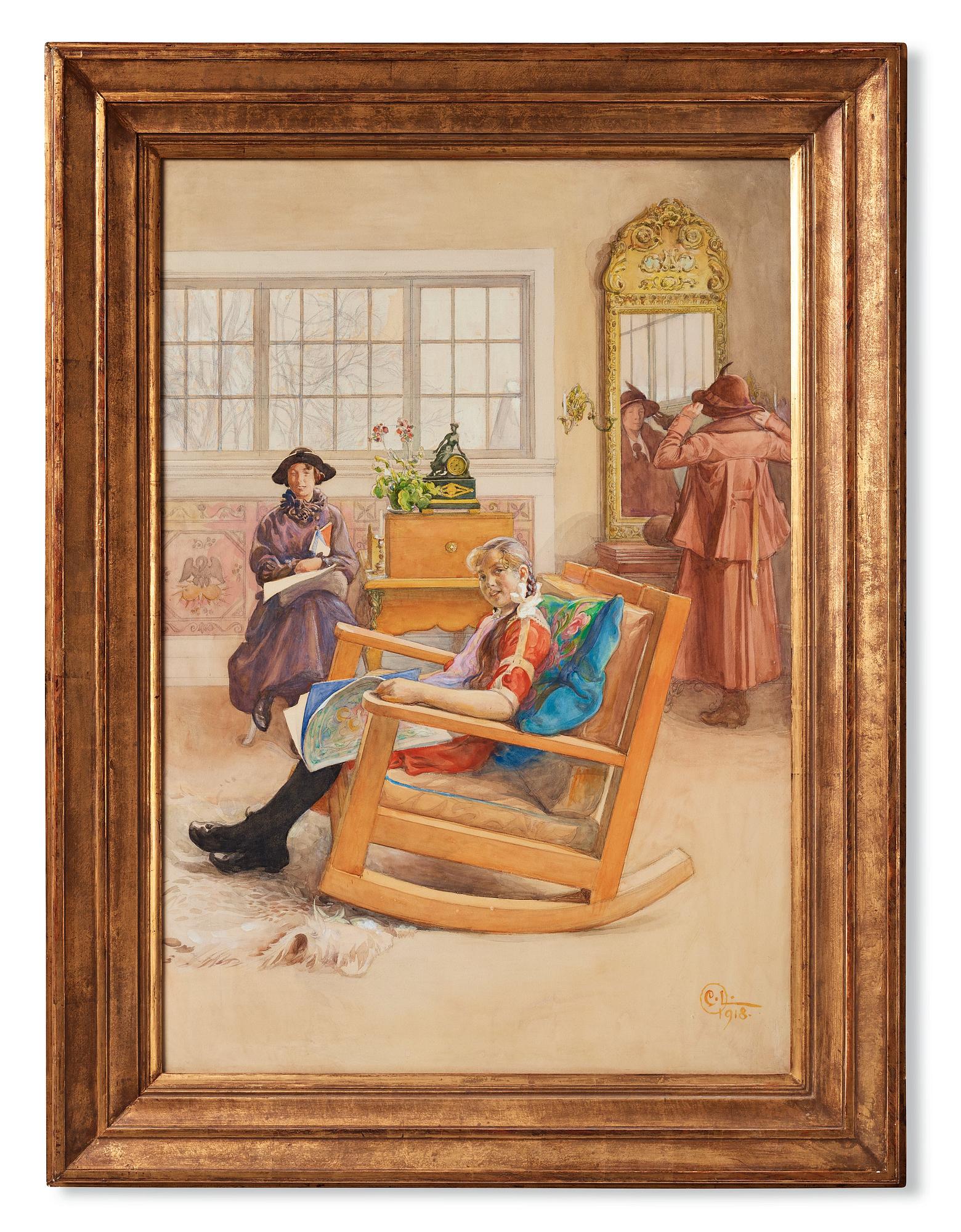 Carl Larsson, "Hattprovningen".