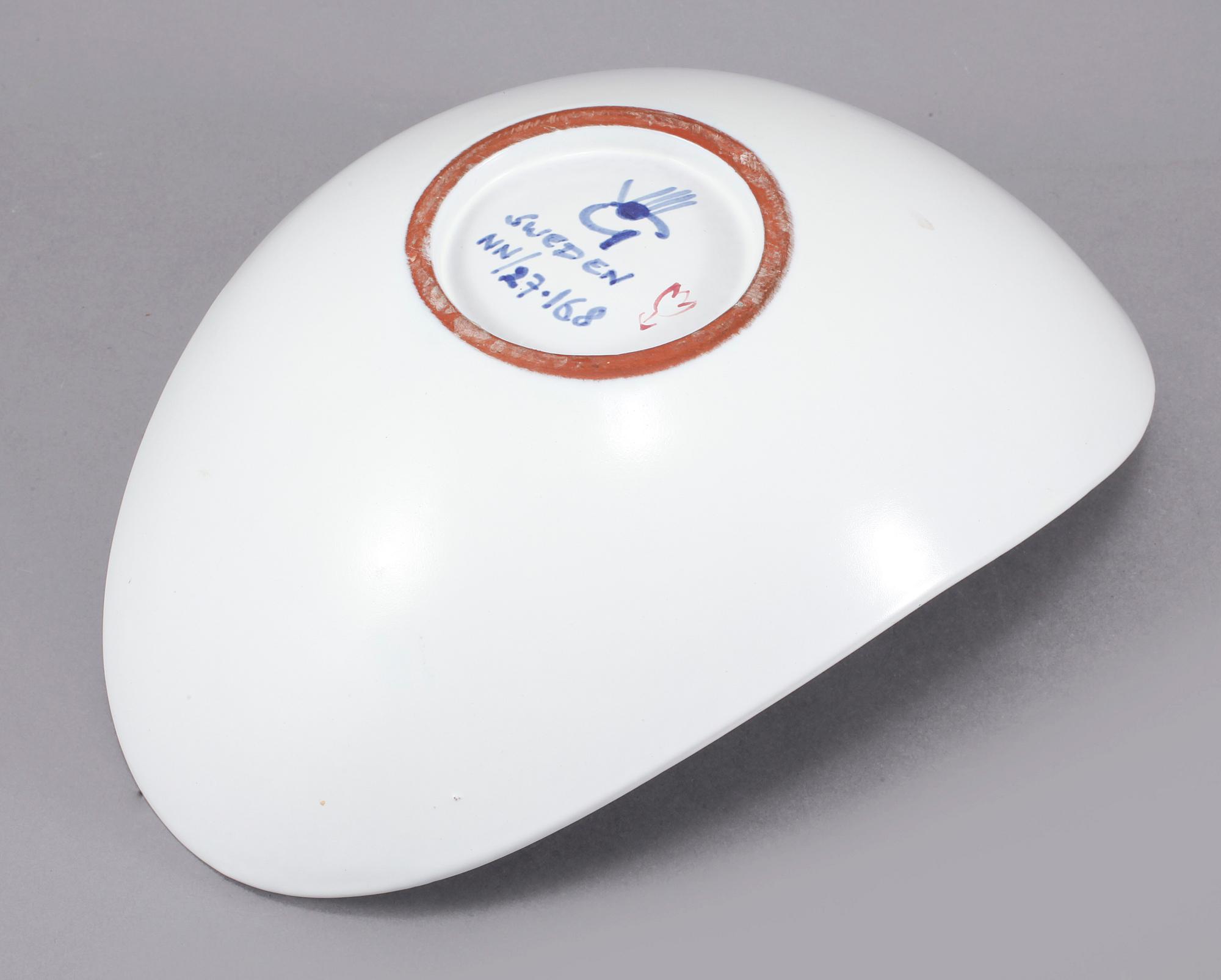 SKÅL, fajans, Stig Lindberg, Gustavsberg, omkring 1900-talets mitt.