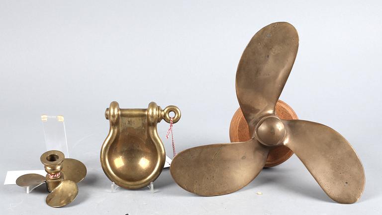 PARTI MÄSSING, 3 delar. Marin, mässing.