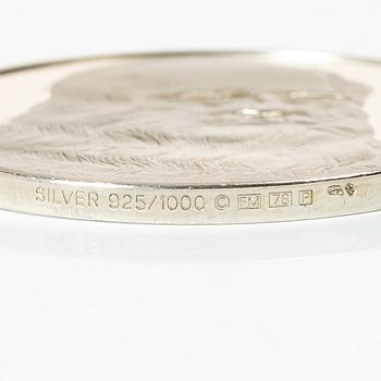 Schatull med medaljer silver 925/1000. "Mästaren och geniet Leonardo da Vinci". Franklin Mint 1970-tal.