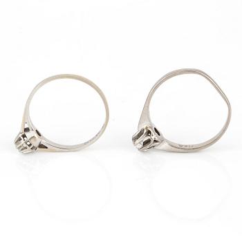 RINGAR, med briljantslipade diamanter, totalt ca 0,30 ct. 18K vitguld.