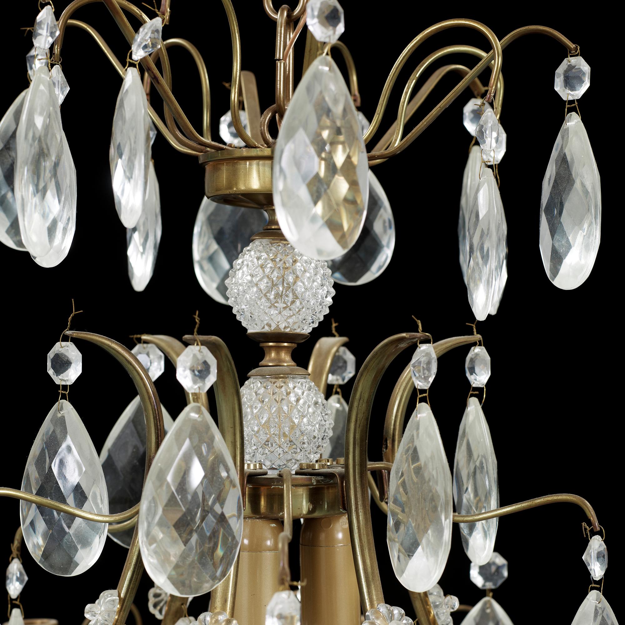 LJUSKRONA, barockstil, 1900-talets andra hälft. Höjd ca 60 cm.