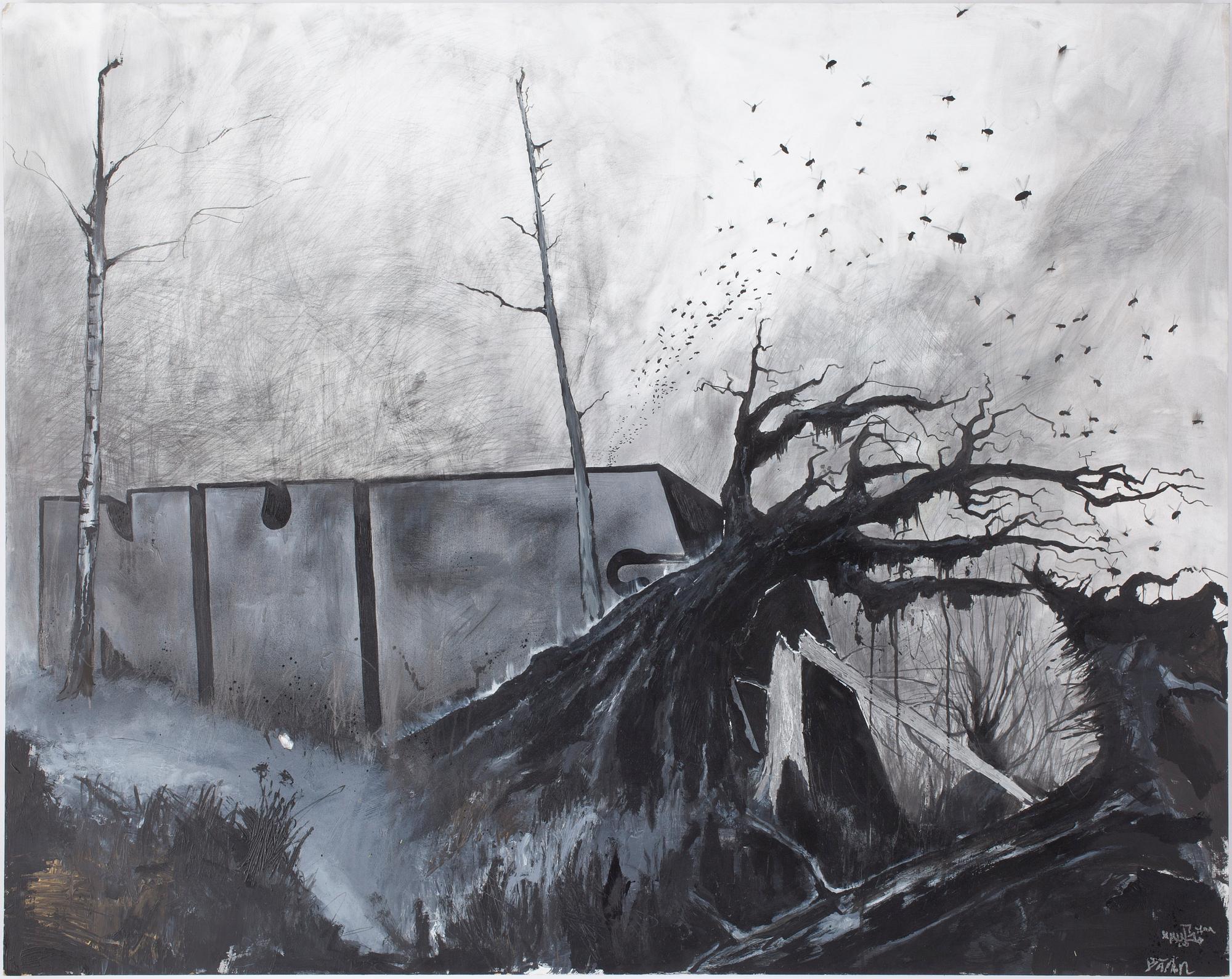 MAGNUS "NUG" GUSTAVSSON & MATTIAS BÄCKLIN, Lackfärg, blyerts & akrylblyerts, signerad, daterad 2012.