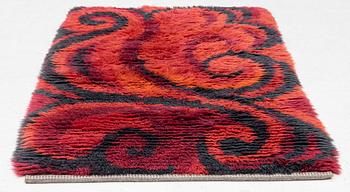 A carpet knotted pile, c 128 x 75 cm, Sweden 1960s.