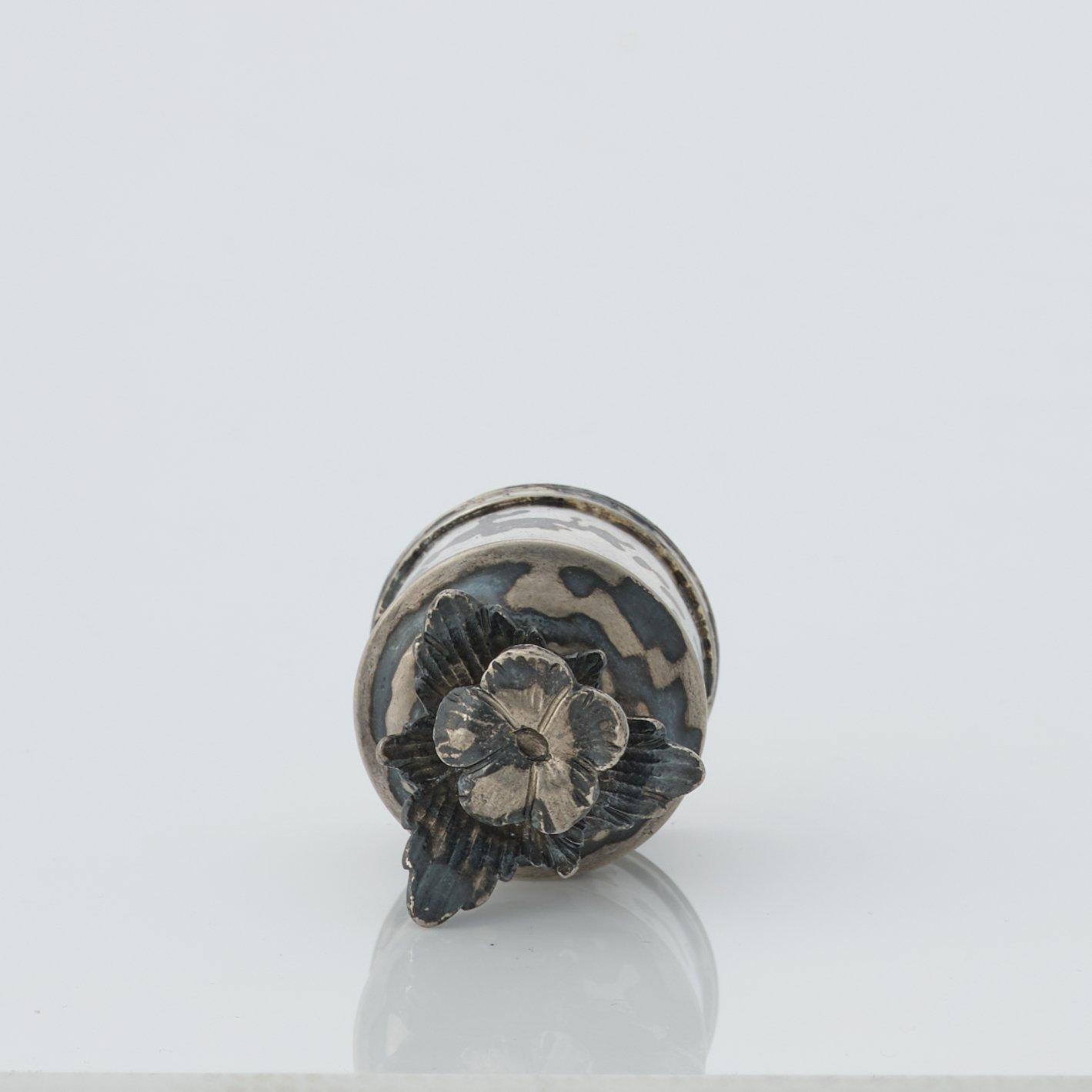 A Swedish Rococo blue glass and silver bottle, marked Lorenz Vick (Ulricehamn 1766-1808).