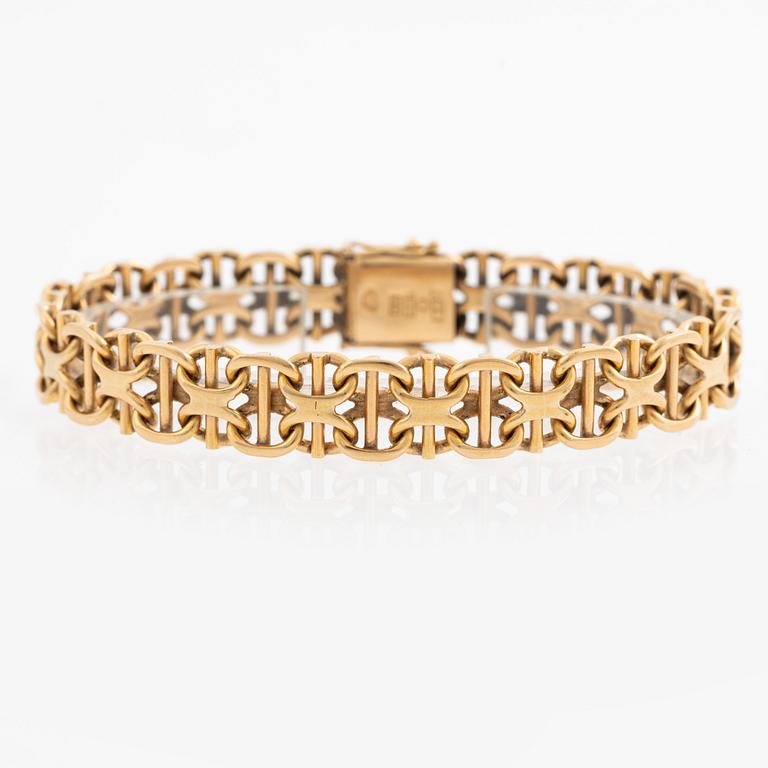 Bracelet, 18K gold, x-link with bars,