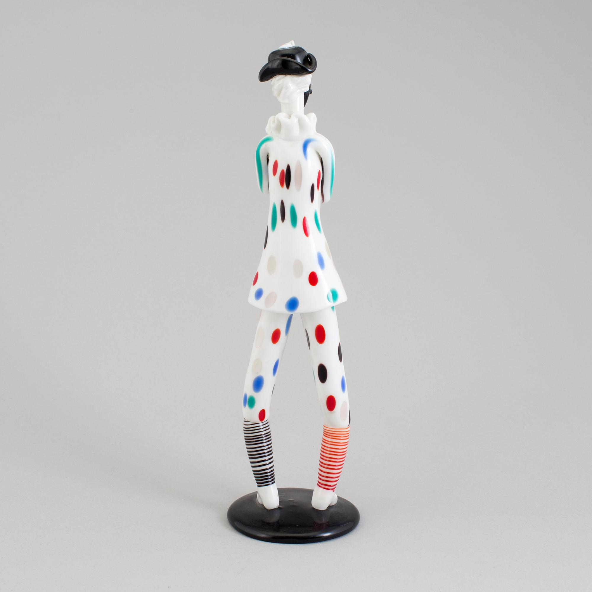 A Fulvio Bianconi 'Arlecchino' (Harlequin) figure, Venini, Murano, 1950s.