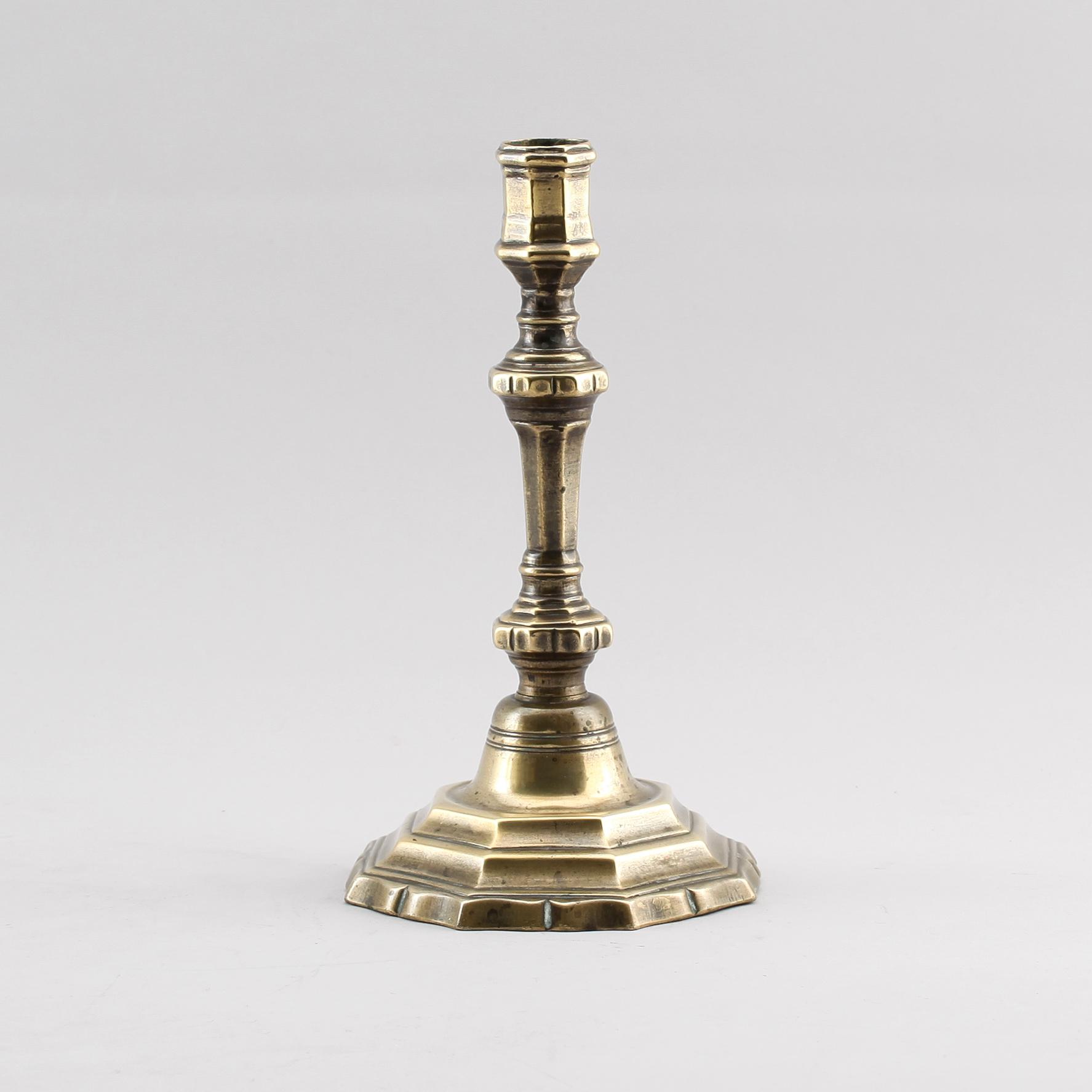 LJUSSTAKE, mässing, 1700-tal.