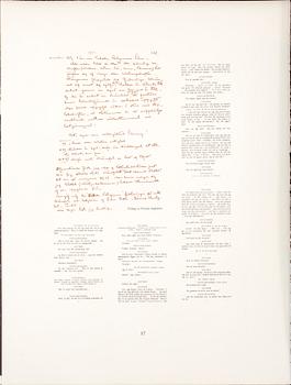 LENA CRONQVIST, portfölj med 30 färg och sv/v litografier, 1989.