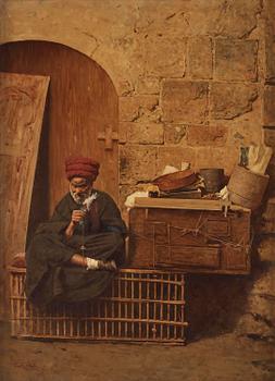 678. Leopold Carl Müller, Seated man in a red turban.