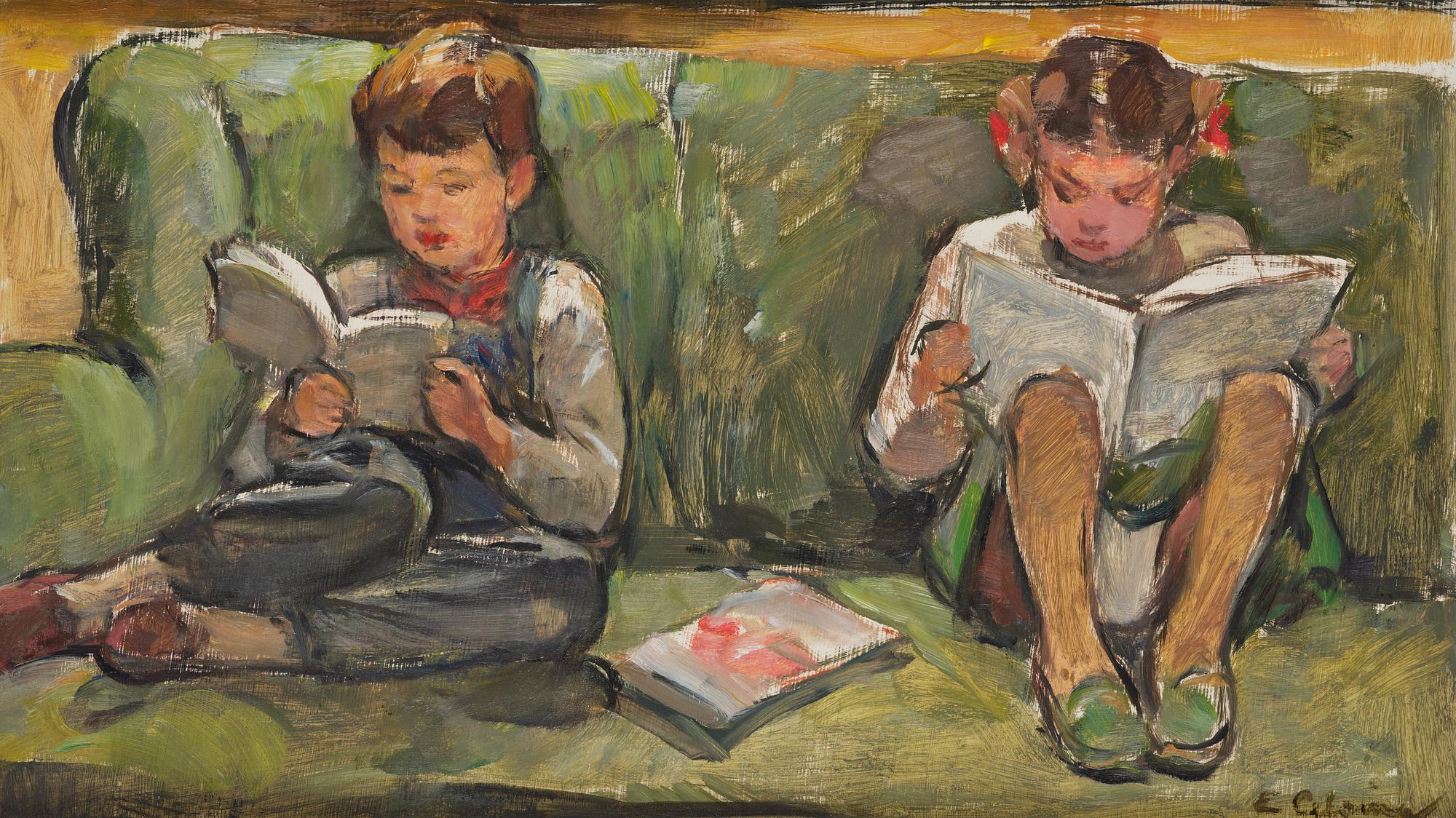 Elsa Backlund Celsing, Translation: "Reading children".
